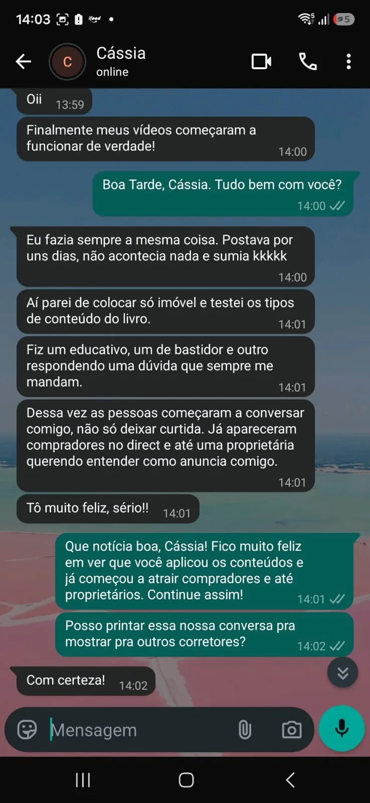Depoimento sobre o Manual Secreto do Corretor Exponencial