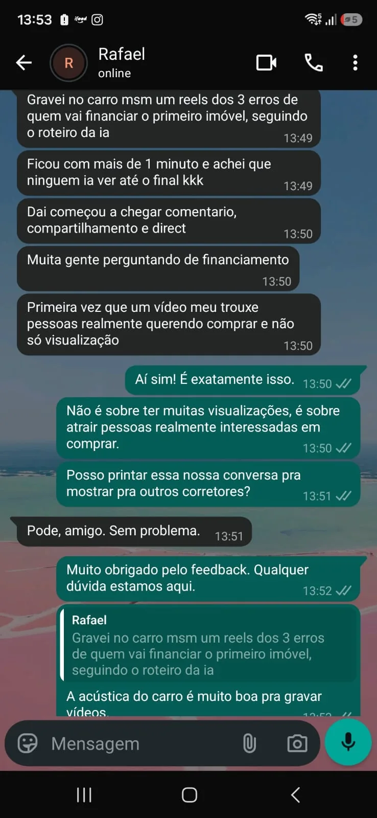 Depoimento sobre o Manual Secreto do Corretor Exponencial