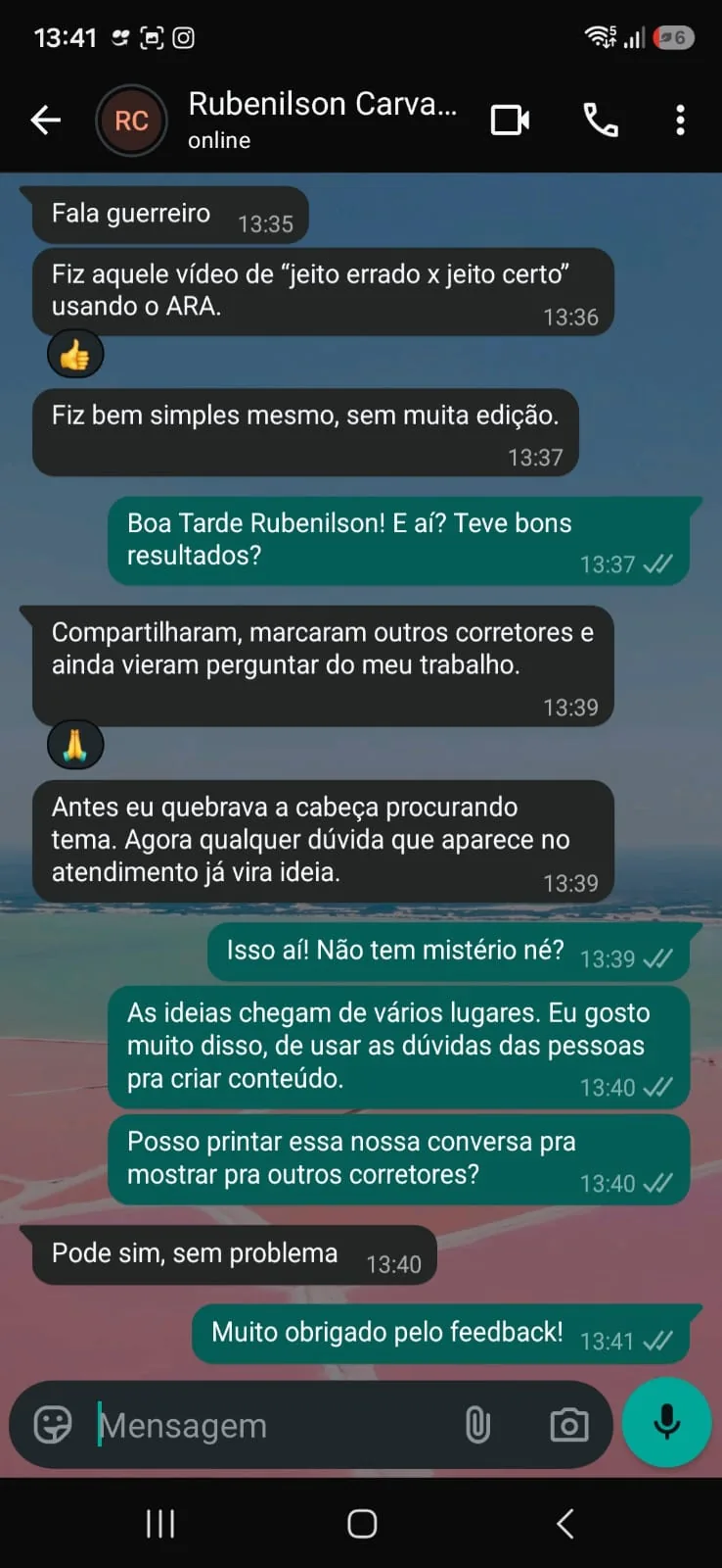 Depoimento sobre o Manual Secreto do Corretor Exponencial