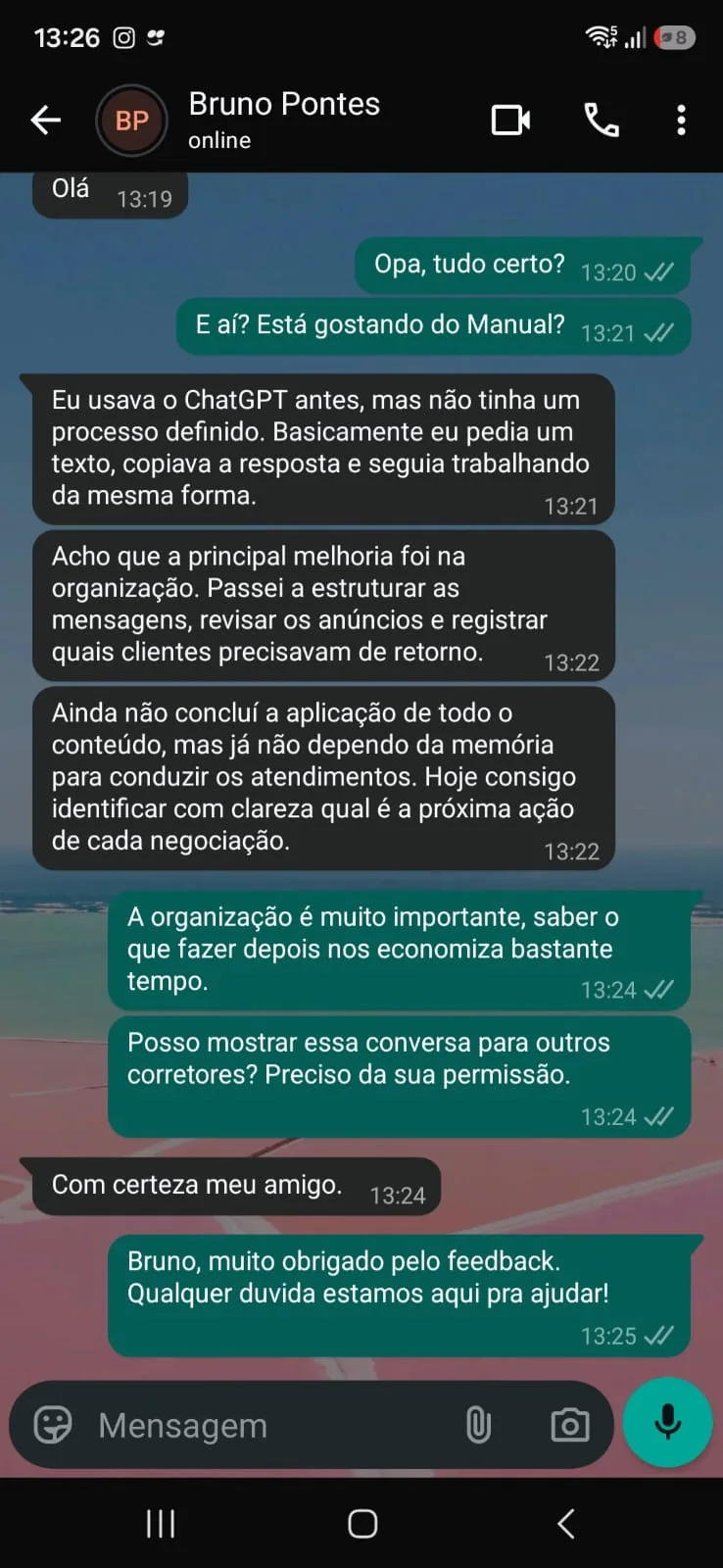 Depoimento sobre o Manual Secreto do Corretor Exponencial
